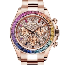 Rolex Cosmograph Daytona Rose Gold Diamond Custom Rainbow Bezel
