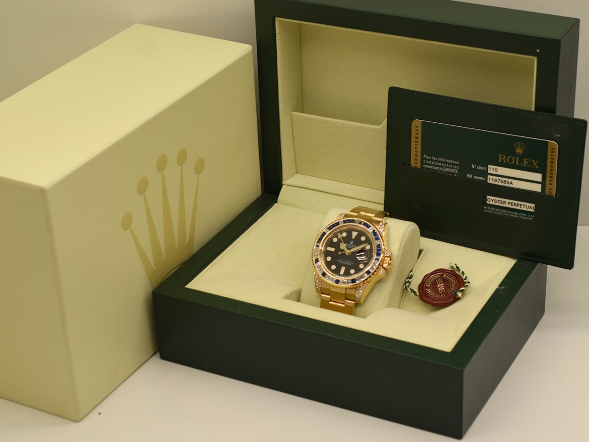 Rolex GMT Master II 116758SA Diamond Sapphire Full set Like New