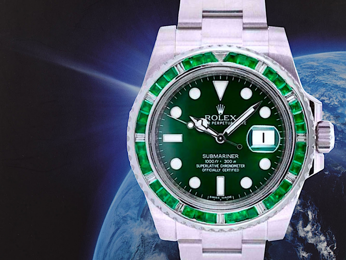 Rolex Submariner Hulk Diamond & Emerald Watch