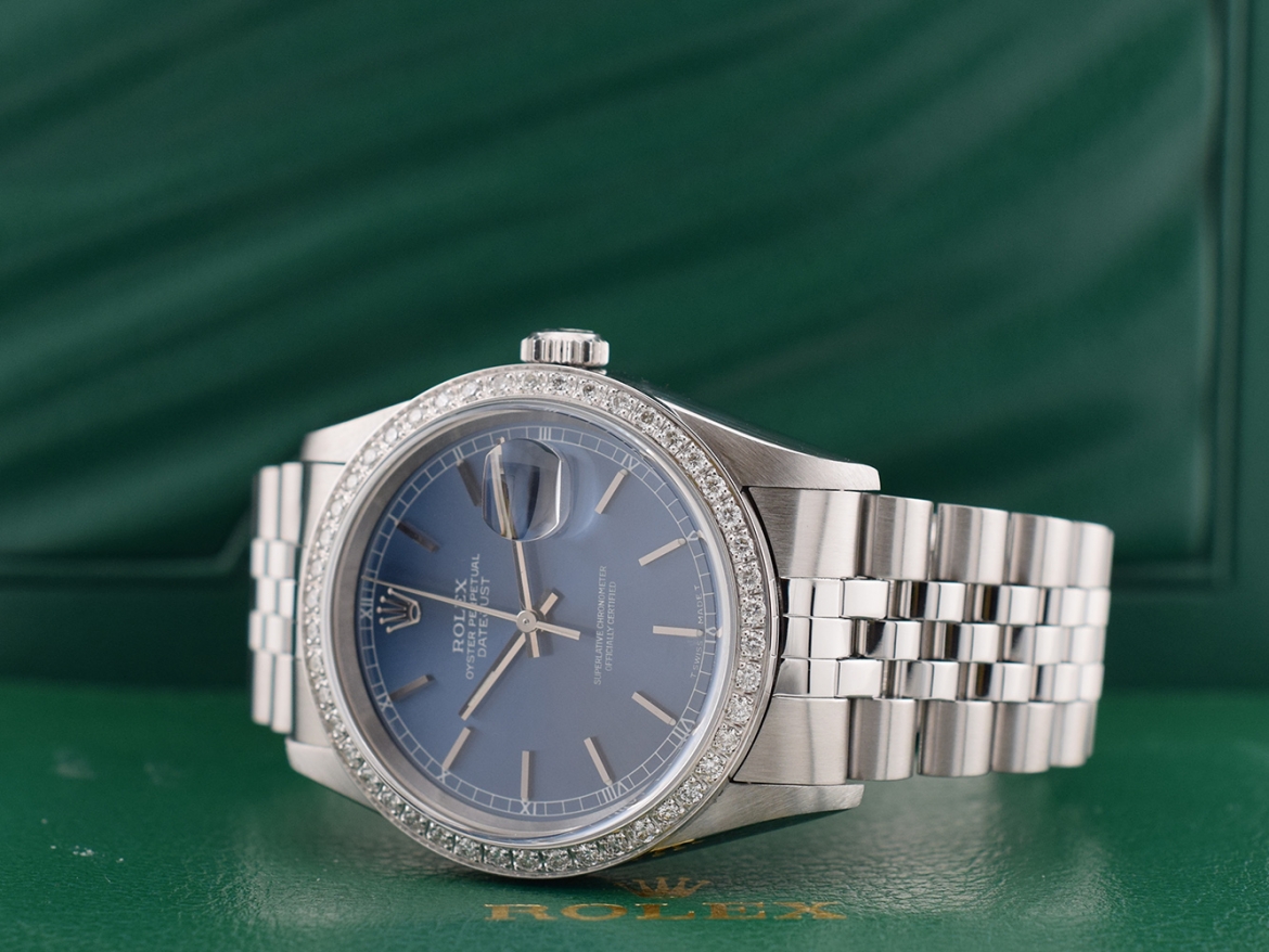 Rolex Datejust 36mm Blue dial After Diamond Bezel